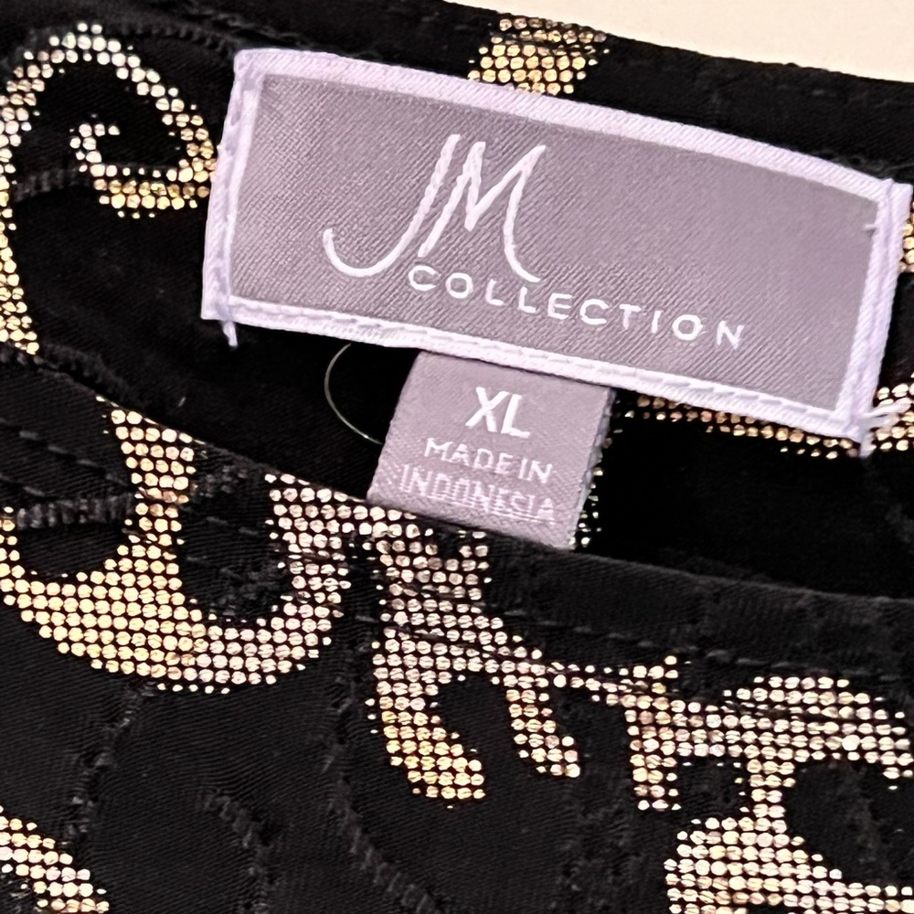 JM Collection black with golden design blouse, for the coming holidays !!! - Picture 2 of 6